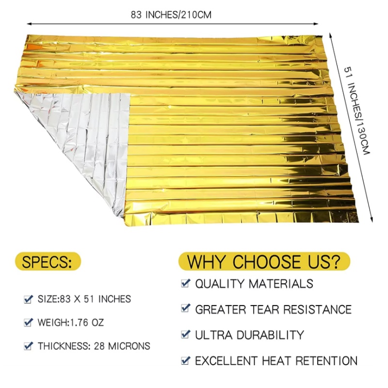 130x210cm Heavy‑Duty Mylar Foi - Emergency Mylar Tent review and price